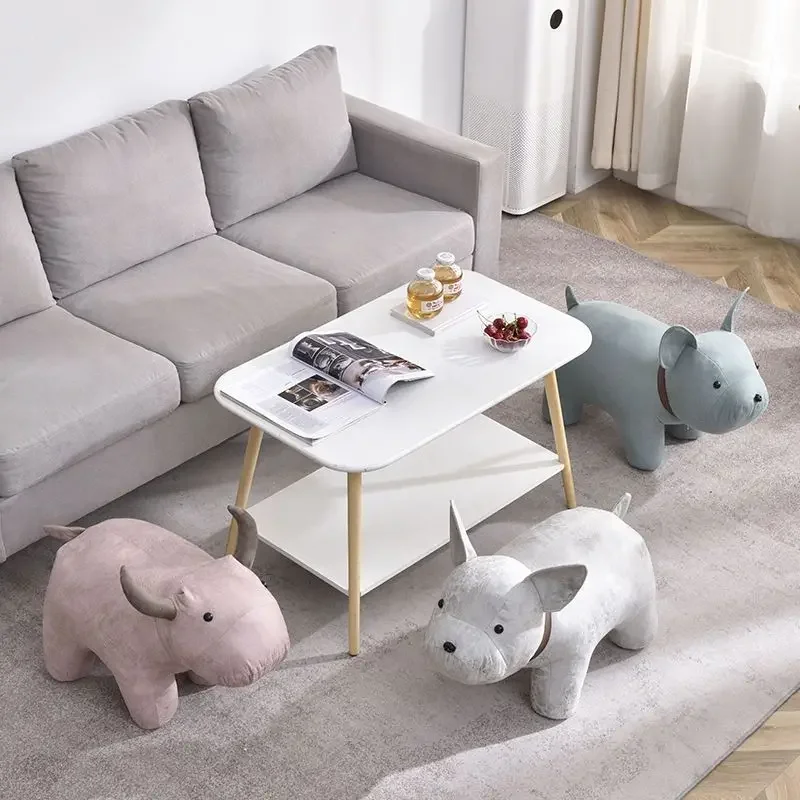 Living Room Chairs Ottoman Cute Elephant Chair Living Room Furniture Kids Stool Nordic Stool Home Ottomans Wooden Stool