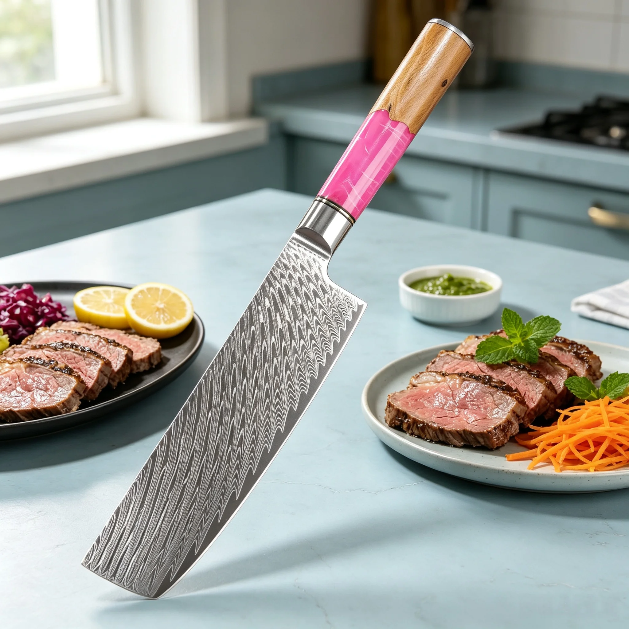 67 Layer Damascus Steel Japanese Nakiri Knife Chef Knife Steak Vegetables Slicing Cutting Knife Home Cooking Kitchen Accessories