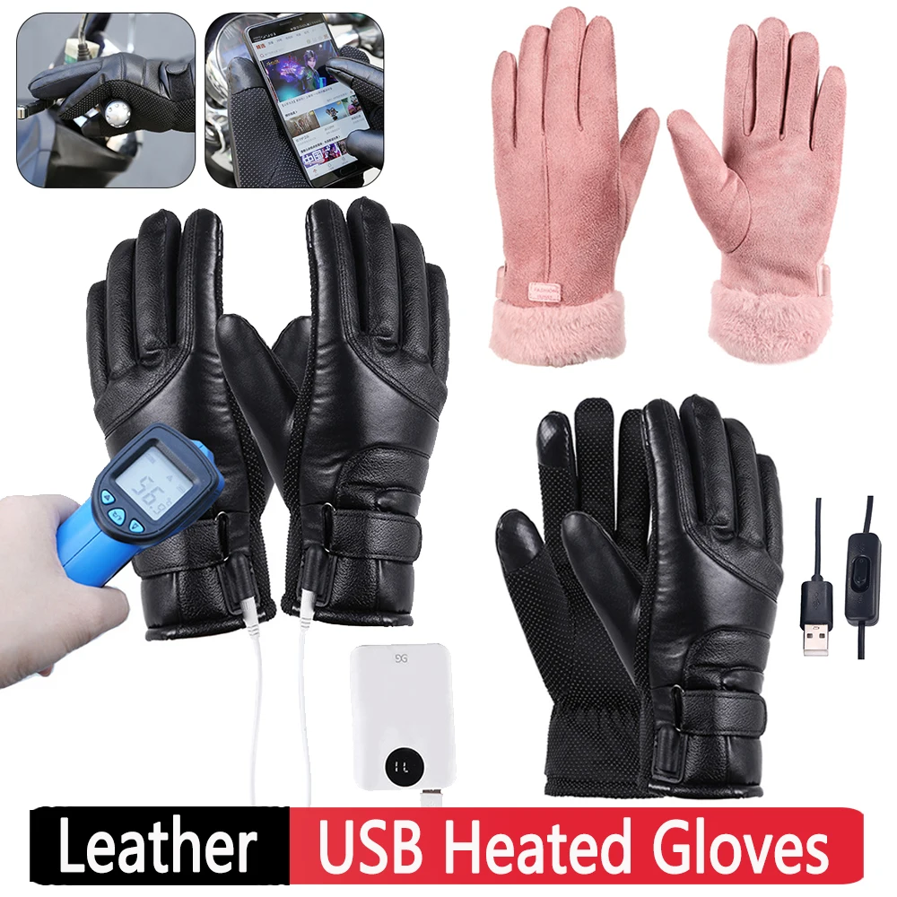 

Heated Full Finger Mittens Touch Screen USB Warm Hand Heating Gloves Ergonomics Constant Temperature for Indoor Home Outdoor