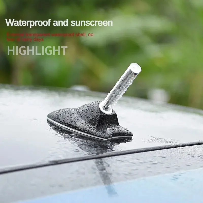 Car antenna top shark fin LED flash solar car collision light shark decoration universal roof SUV truck box exterior decoration