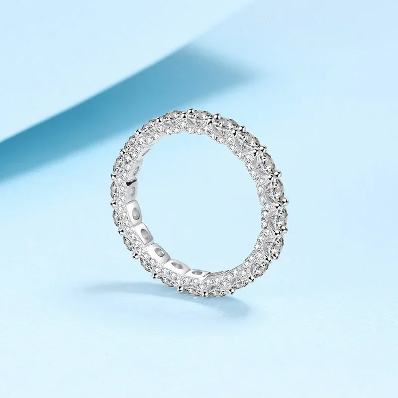 

Full Circle 2.1 Carat Moissanite Diamond Rings for Women, Sparkling Platinum Pt950 Ring Luxury Fine Jewelry Party Birthday Gift