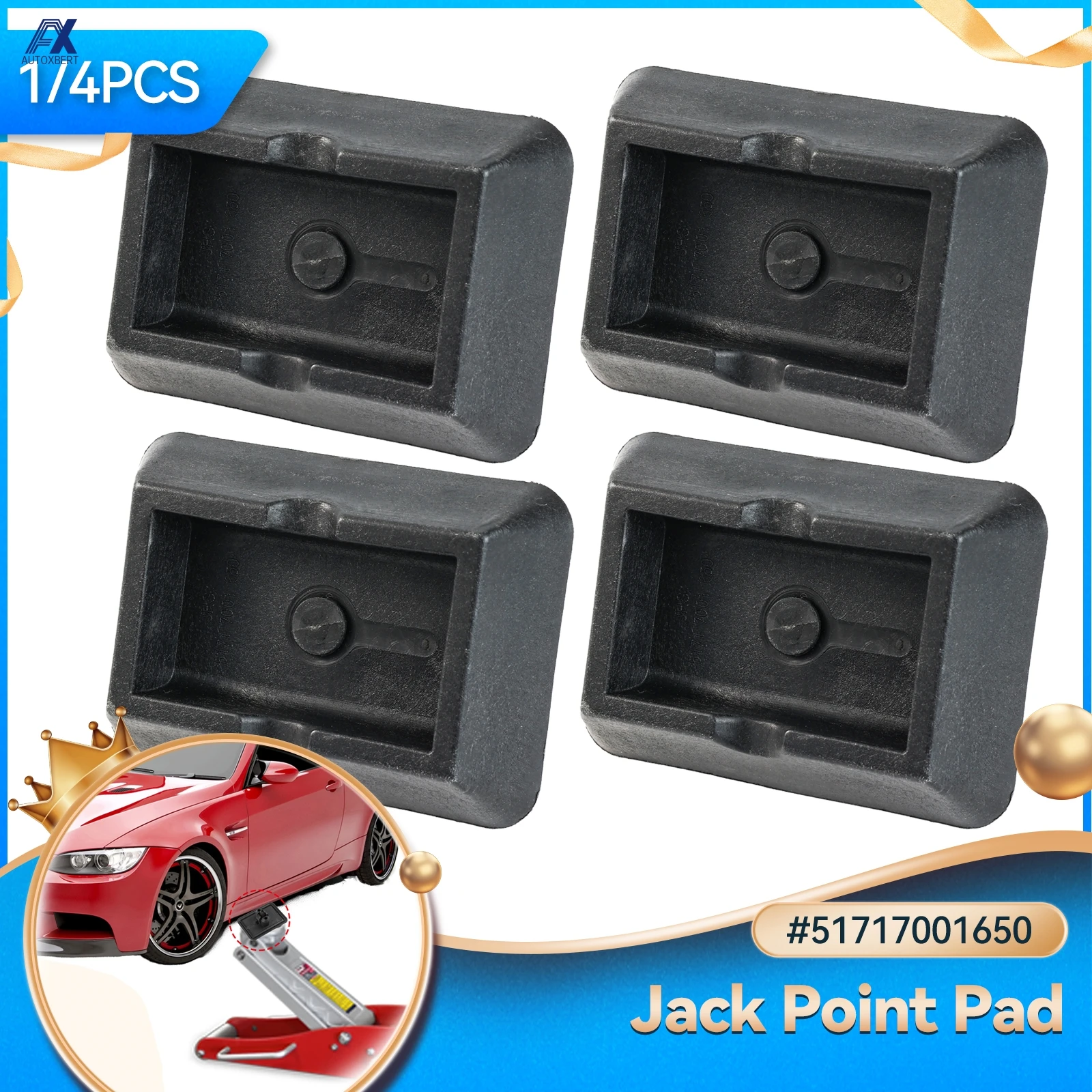 4pcs 51717001650 Under Car Jack Lift Jacking Point Support Pad Plug Block Cover for BMW 5series E39 7series E38 X5 E53 Auto