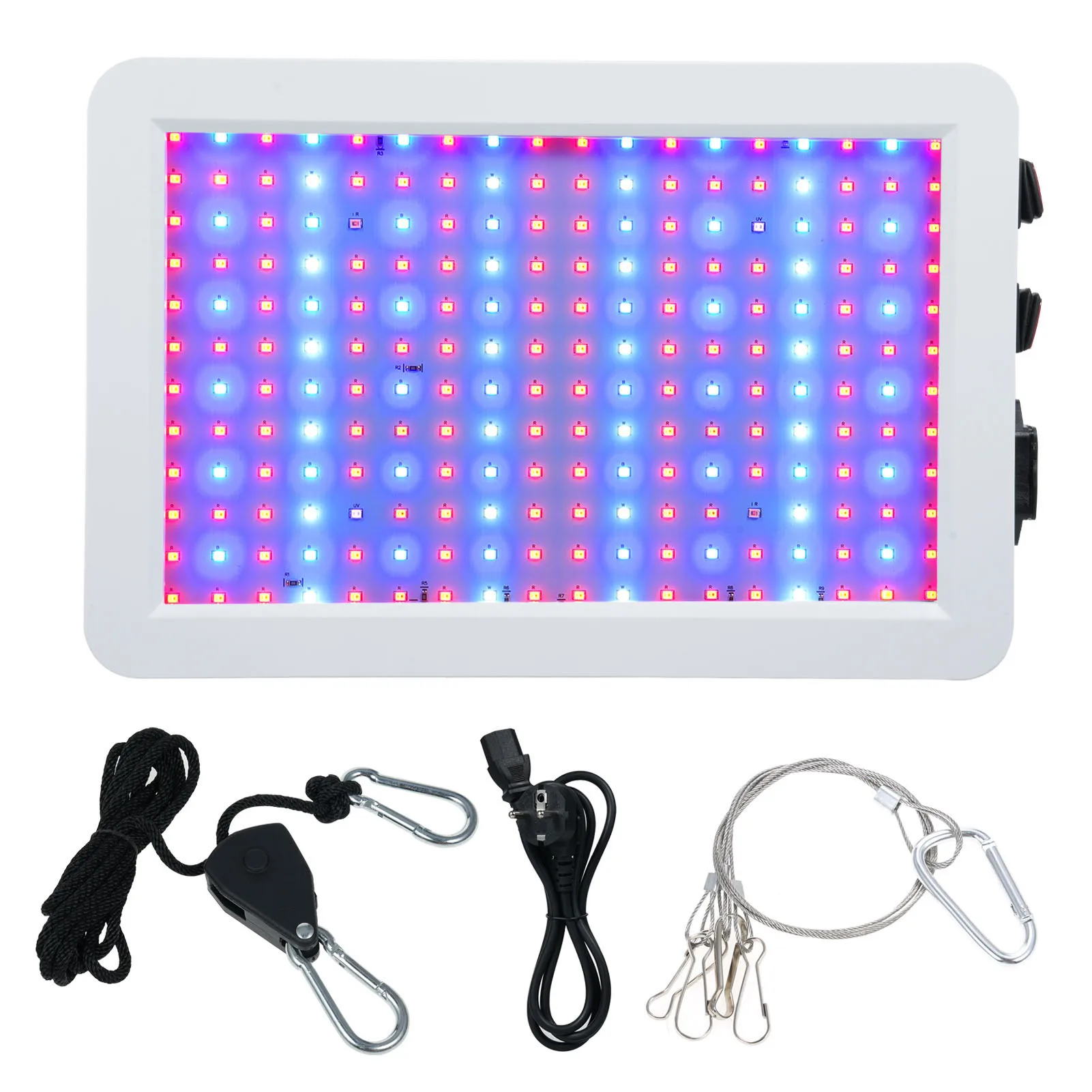 Lampa do uprawy roślin w pomieszczeniach z 312 diodami LED, pełne spektrum, do faz wzrostu i kwitnienia, wodoodporna, wisząca.