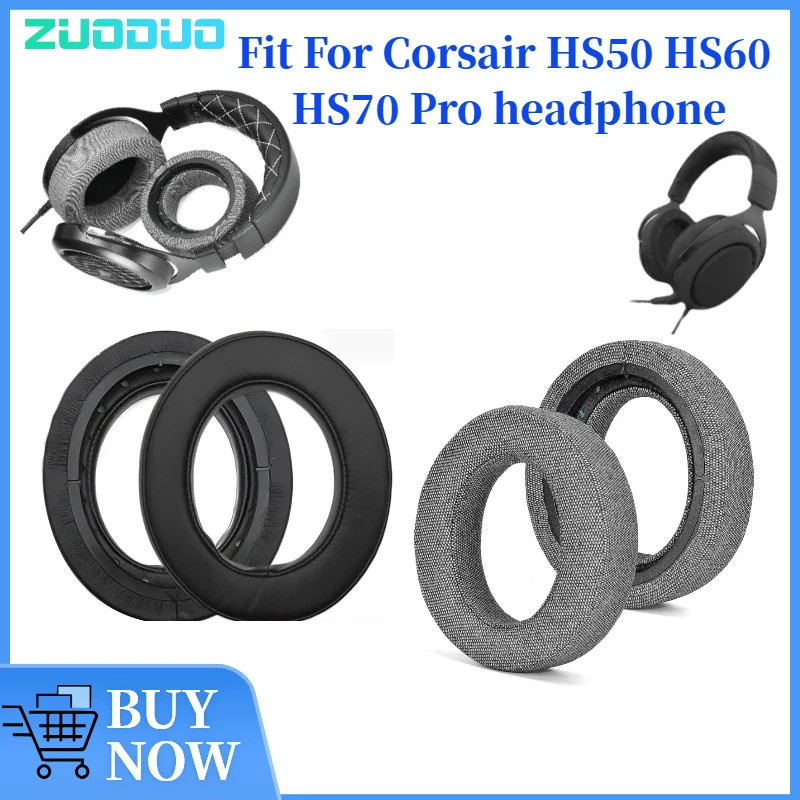 

ZUODUO Replacement Earpads For Corsair HS50 HS60 HS70 Pro Ear Cushion Headphone Ear Pad