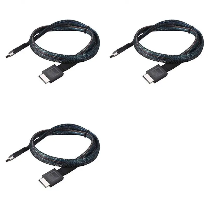 B03B-3X PCIE4.0 MINI SAS Cable 24Gbps Oculink Data Extension Cable SFF-8611 To SFF-8611 Server Data Transfer Line (1M)