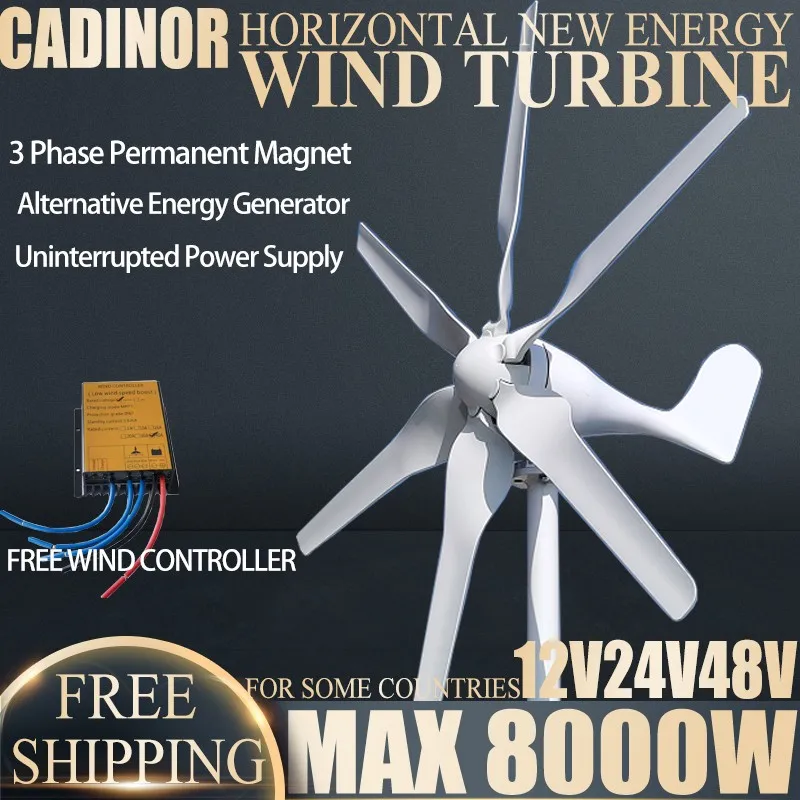 Alternative Energy Generator 5000W 12v24v48v Wind Turbine Generator Windmill With MPPT Controller Homeuse Low Wind Speed Start