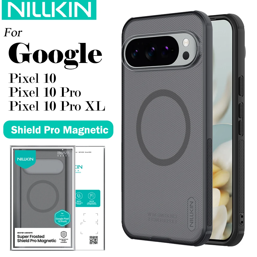 

Nillkin для Google Pixel 10 Pro XL 10 Pro, магнитный суперматовый чехол для телефона с защитой от отпечатков пальцев, противоударная задняя крышка
