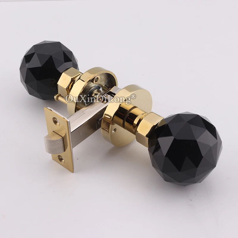 

Brand New Luxury Crystal Ball Knobs Privacy Door Knobs Lock Interior Living Room Bedroom Bathroom Silent Door Lock Keyless