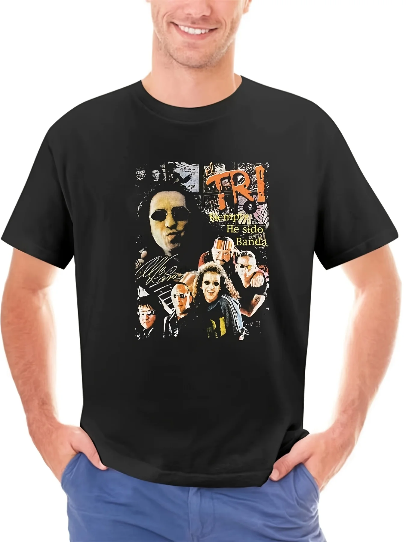 Men's El Tri De Mexico Rock Revolucion Band Alex Lora Mexican Rock Legends Retro Music Nostalgia Unisex 100% T-Shirt, Soft, All Season Casual Streetwear Essential, All Match All Season Style