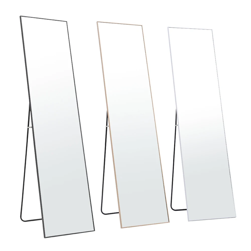 مرآة كاملة الطول مستطيلة الشكل من Haodirect مع حامل ومرآة قائمة على الأرض ومرآة تركيب مثبتة على الحائط #6
