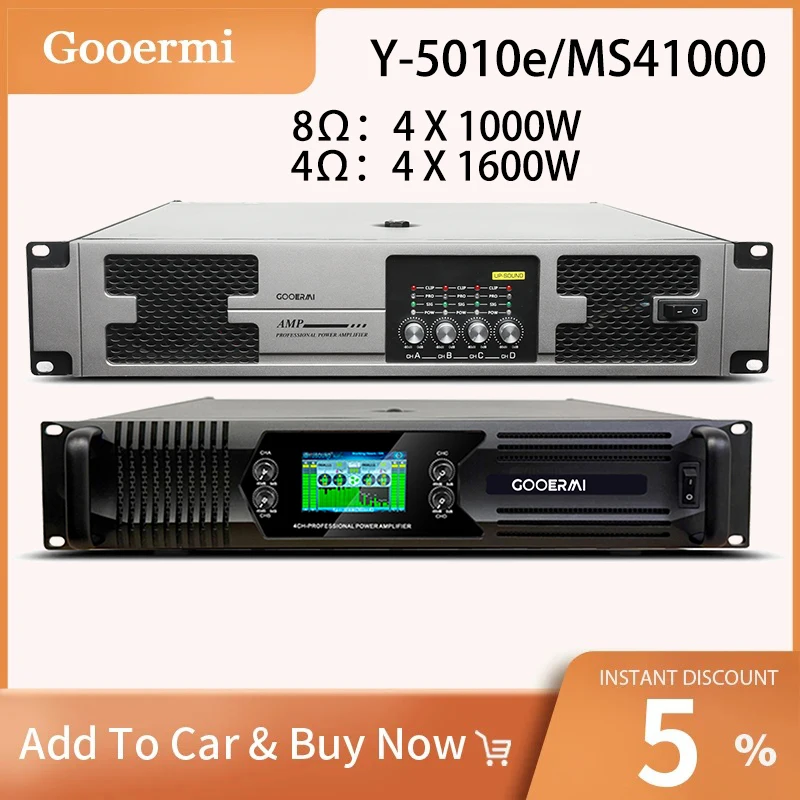 

Gooermi Y/MS series 8Ω 2U 4-channel power amplifier 4X1000W traditional transformer ring Bull power amplifier For stage