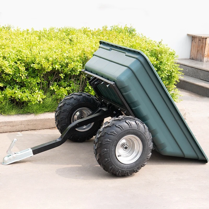 2025년형 농장 잔디 운반 트레일러 유틸리티 트랙터 트럭 견인 팁핑 ATV 카트 트레일러 이륜 수레