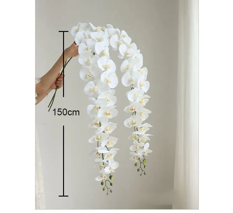 150cm Große Künstliche Phalaenopsis-Blumen, Realistische Schmetterlingsorchidee, Hochzeitsdekoration, Landschaftsgestaltung, Party, Heimdekoration, Blumenkopfschmuck, Kranz – Detail 5