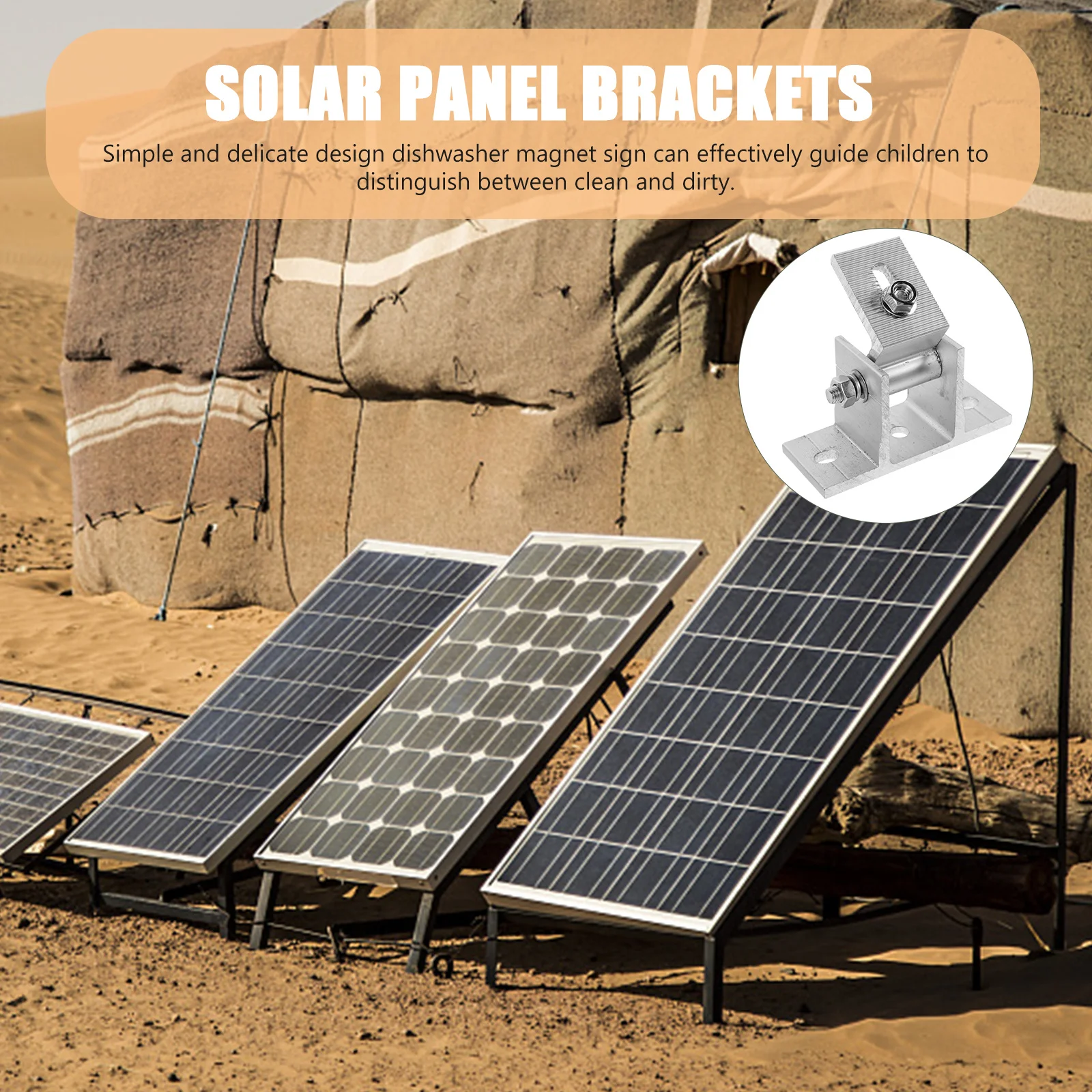 

SHINEOFI 4Pcs Solar Panel Mounting Brackets Adjustable Tilt Mount Kit Aluminum Alloy for Outdoor Installation