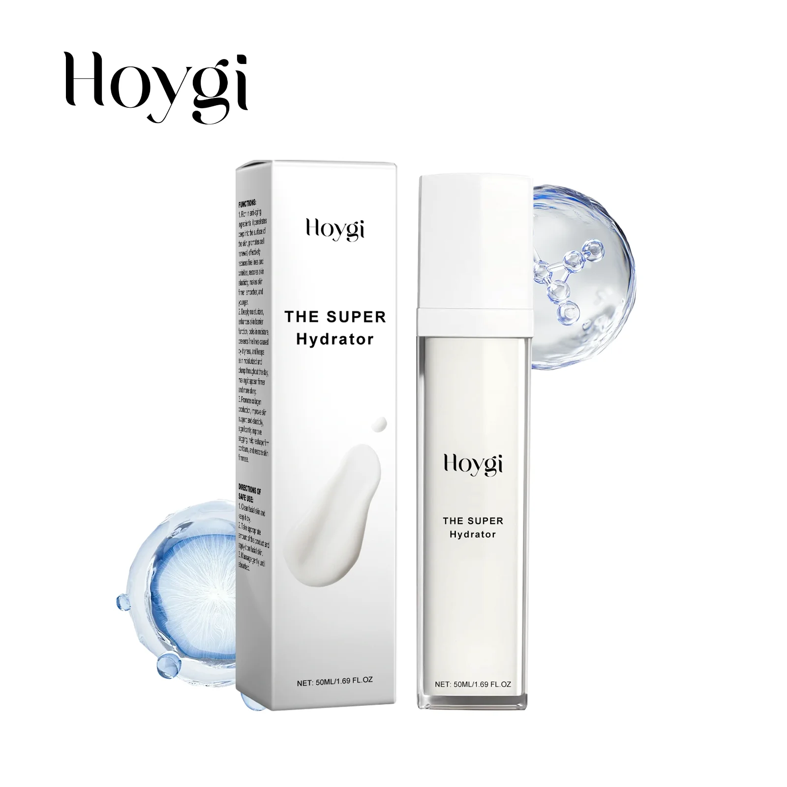 La crème à l'essence hydratante à l'acide hyaluronique hydrate légèrement, éclaircit, soin pour la peau du visage et resserre l'essence