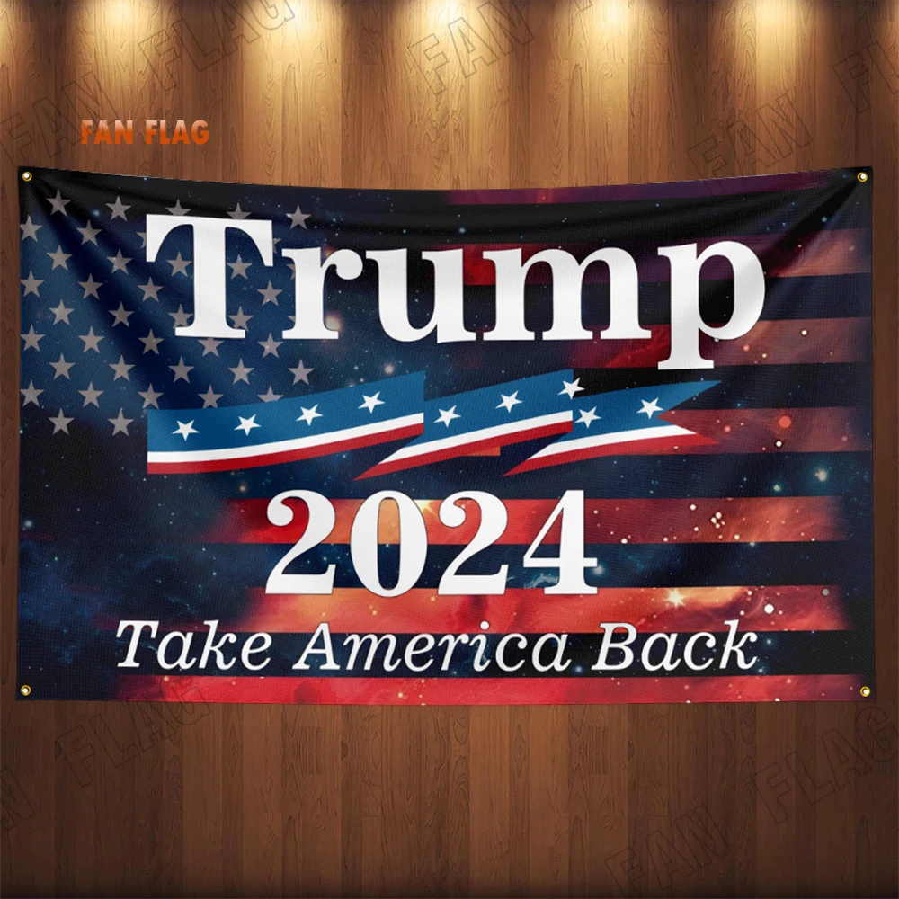 Donald Trump 2024 Flag Save America Again Make America Great Again Take America Back Banner Tapestry Poster Home decor