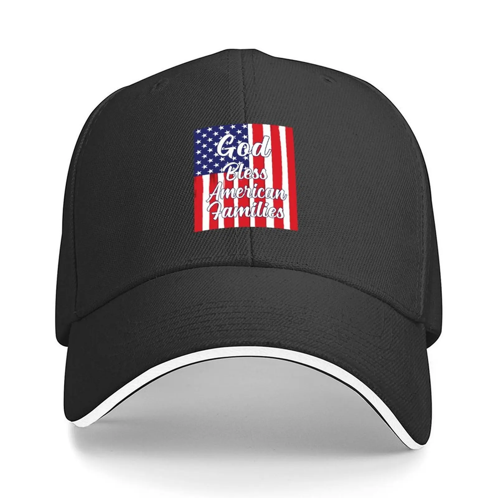 

God Bless American Families Baseball Cap Hat Beach Hood Military Cap Man Sun Hat For Children Boy Child Women's