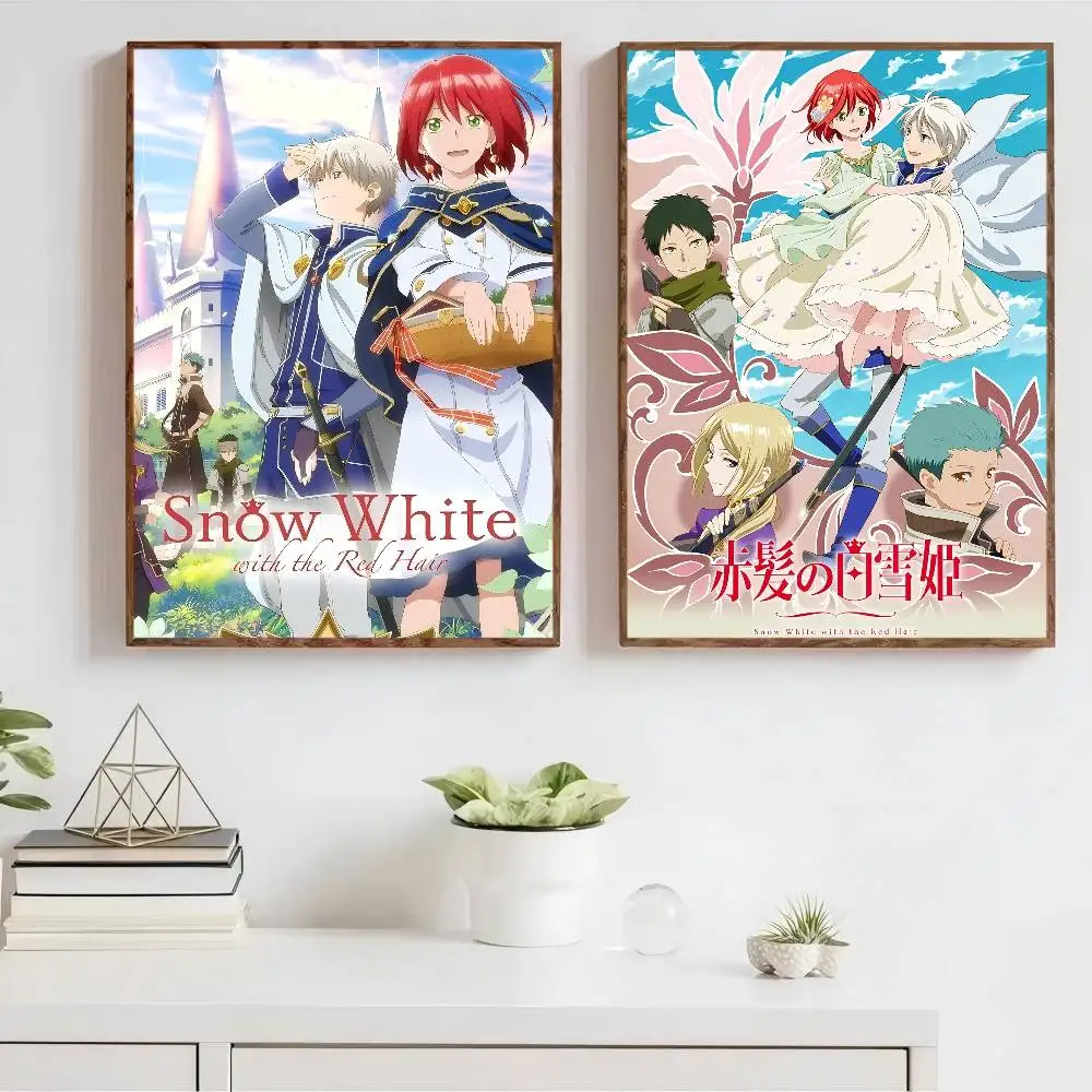 S-Snow W-White With The R-Red Hair Anime DIY Sticky Poster Whitepaper Prints Posters Artwork Vintage Decorative Painting