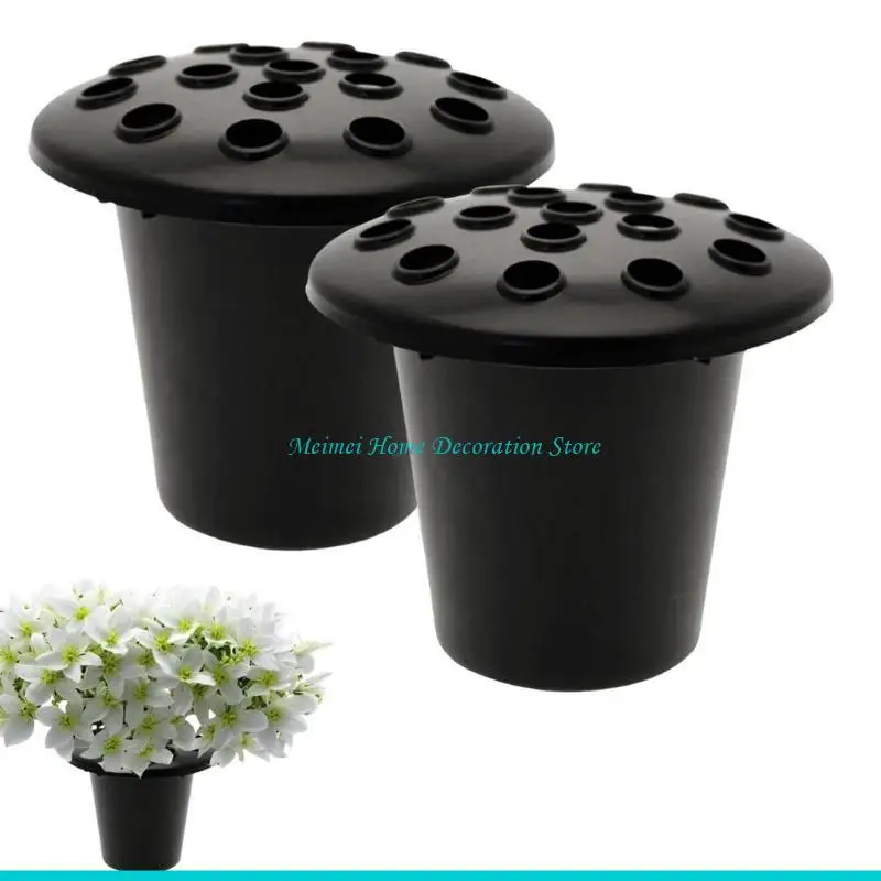 

H7BF 2/4 шт. пластиковая вставка для могилы мемориальный цветок держатель для надгробий с крышкой открытый вставка для цветов