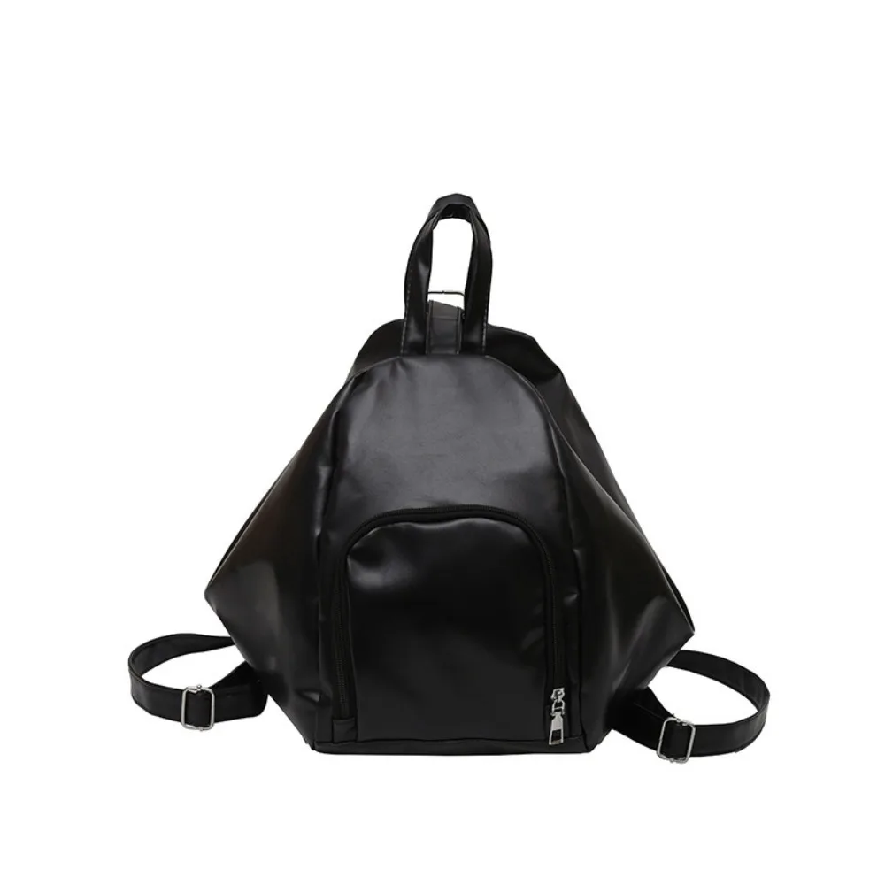 

Portable Solid Color Single Shoulder Bag PU Leather Zipper Crossbody Bag Waterproof Multi-function Women's Backpack Student