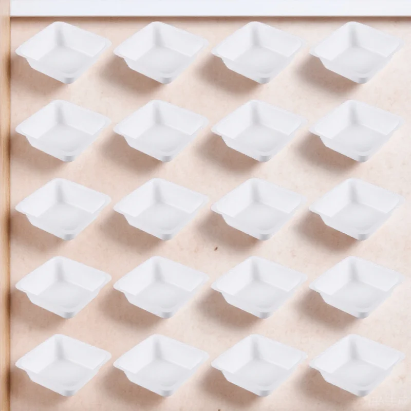 

50pcs Plastic Tray Food Safe Lightweight Disposable Measuring Mixing Solid Liquid Powder Anti Static Non Stick Surface Accurate