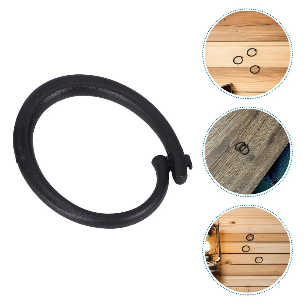 

60pcs Plastic Hooks Black Outdoor Lightweight Curtain Rings Roman Shades Grommets Drapery Eyelets Clips For