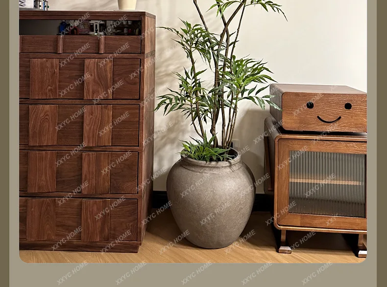 L Simulated antique indoor living room stairs large floor-to-ceiling bionic fake potted plants