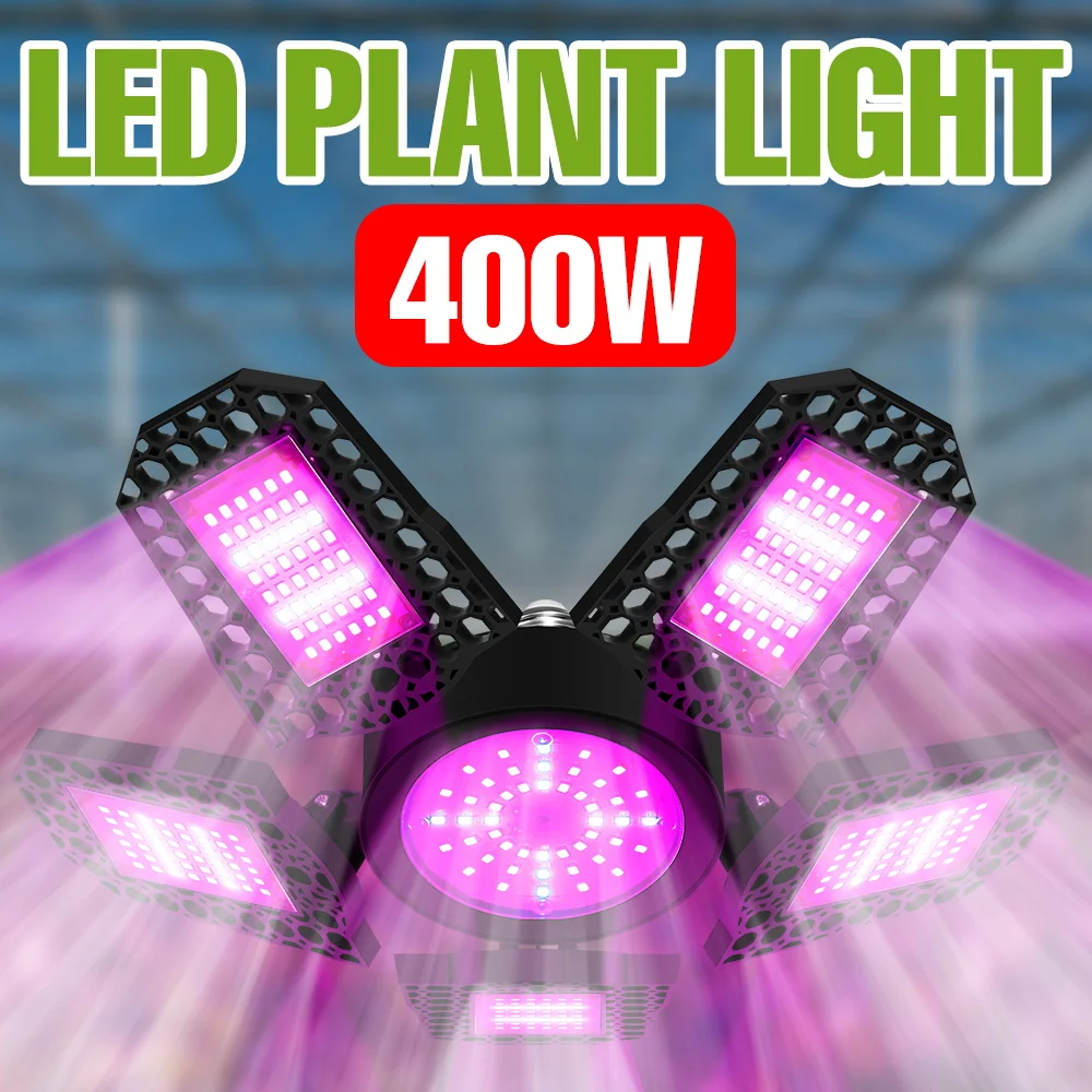 

400W Full Spectrum Grow Light LED Indoor Plant Cultivation Lamp Foldable E27 Greenhouse Vegs Fruits Flower Seeds Fill Lightling