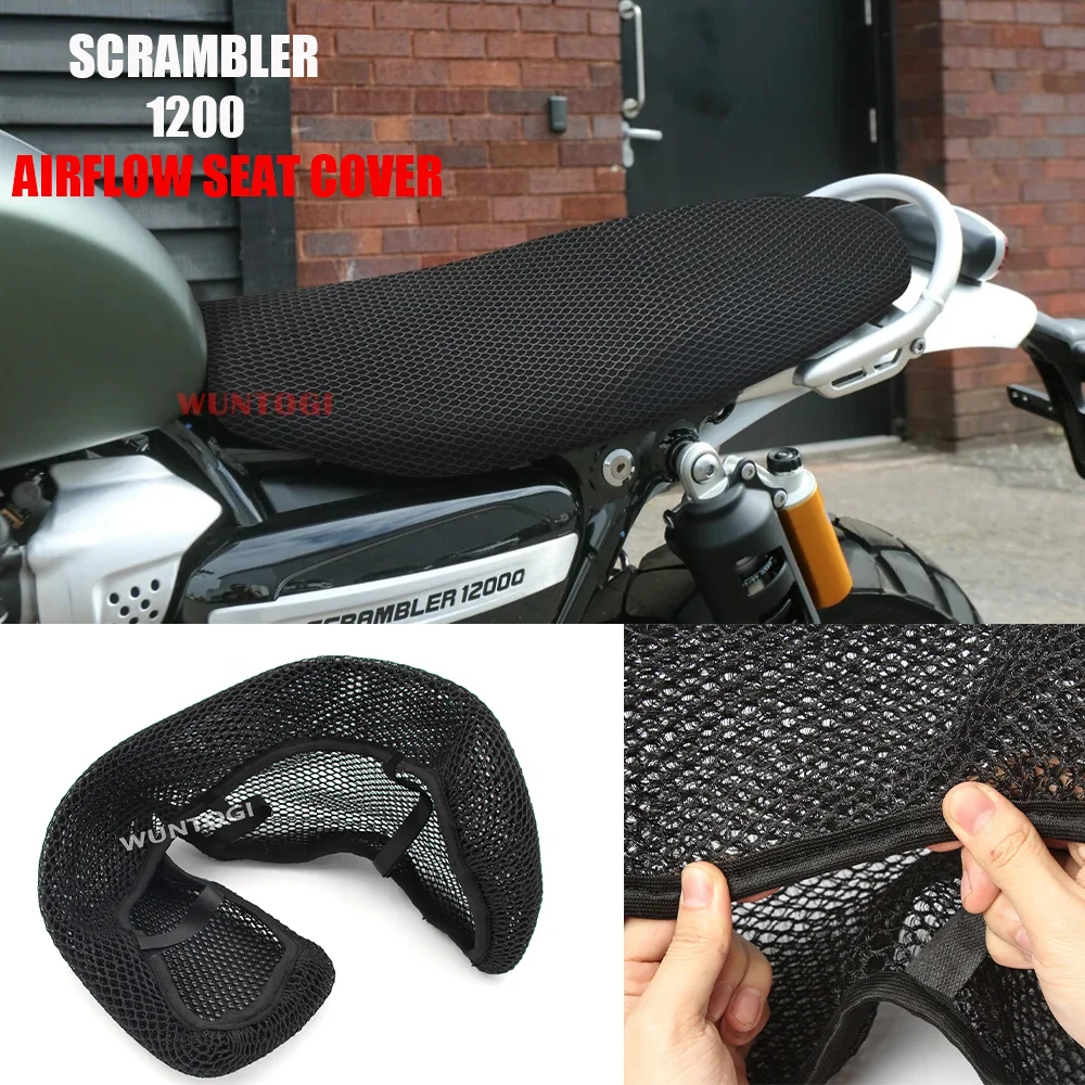 

For 1200 Scrambler 1200 2018-2023 Motorcycle Seat Cover Seat Protect Cushion 3D Airflow Seat Cover 2023 Scrambler Accessories