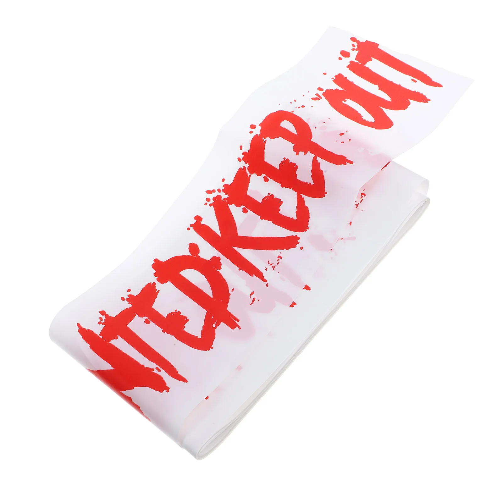 

9.14M Warning Tape Red Letters HAUNTED KEEP OUT Safety Barrier Tape Party Favors Halloween Decor Room Scare PE Material Long Use