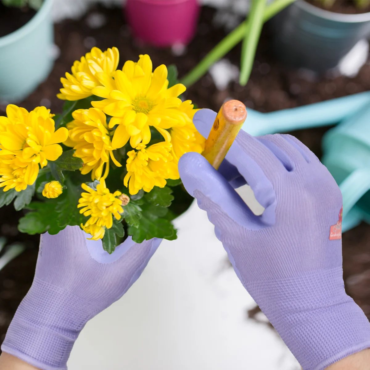 6 Paar bunte Nitrilschaum-Garten handschuhe für Frauen: langlebig, bequem, ideal für verschiedene Garten aufgaben, Jäten, Pflanzen