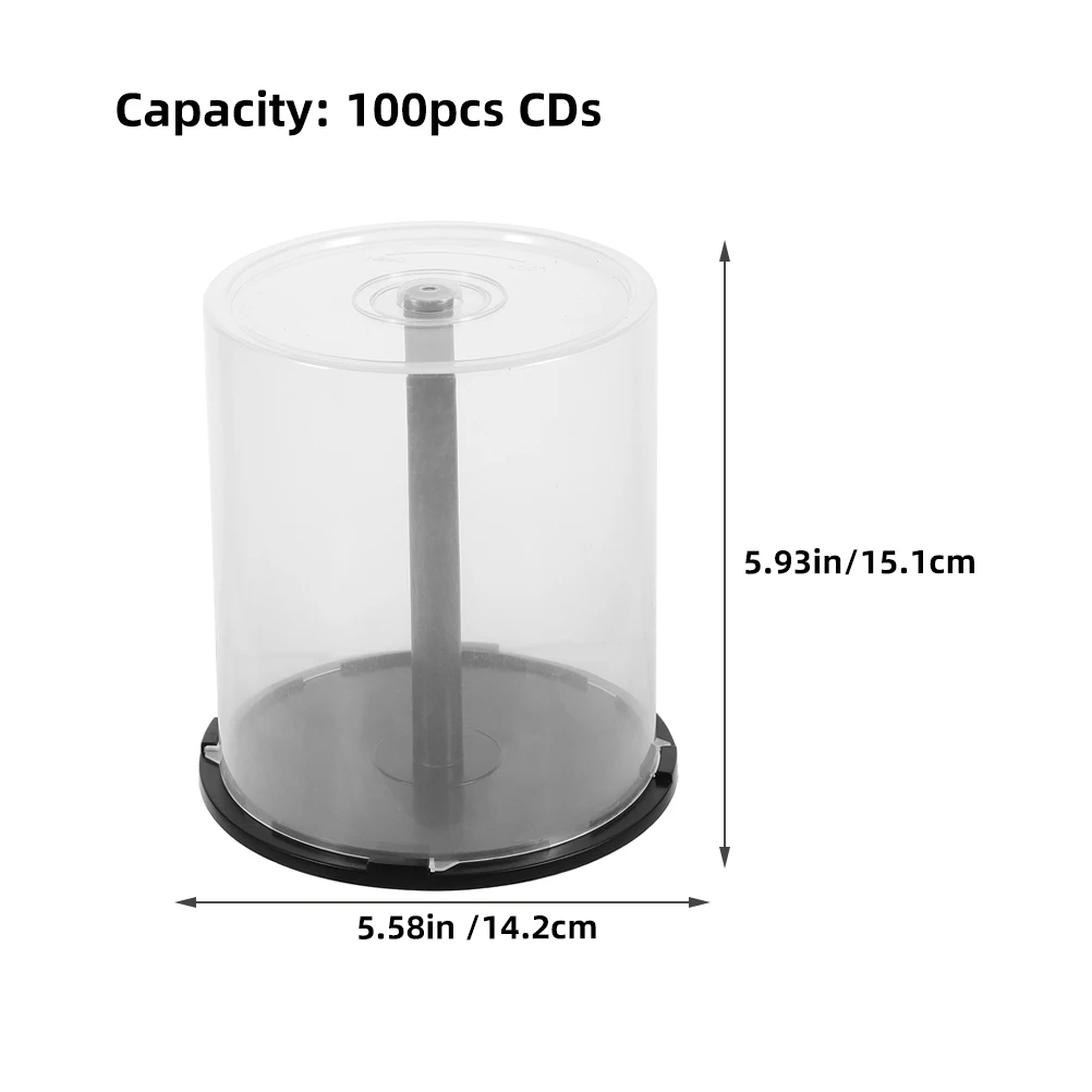 2pcs Cds Storage Bucket Clear Plastic Dvds Holder Compact Disk Storage Holder Cd Organizer Dvds Container Column Storage Holder