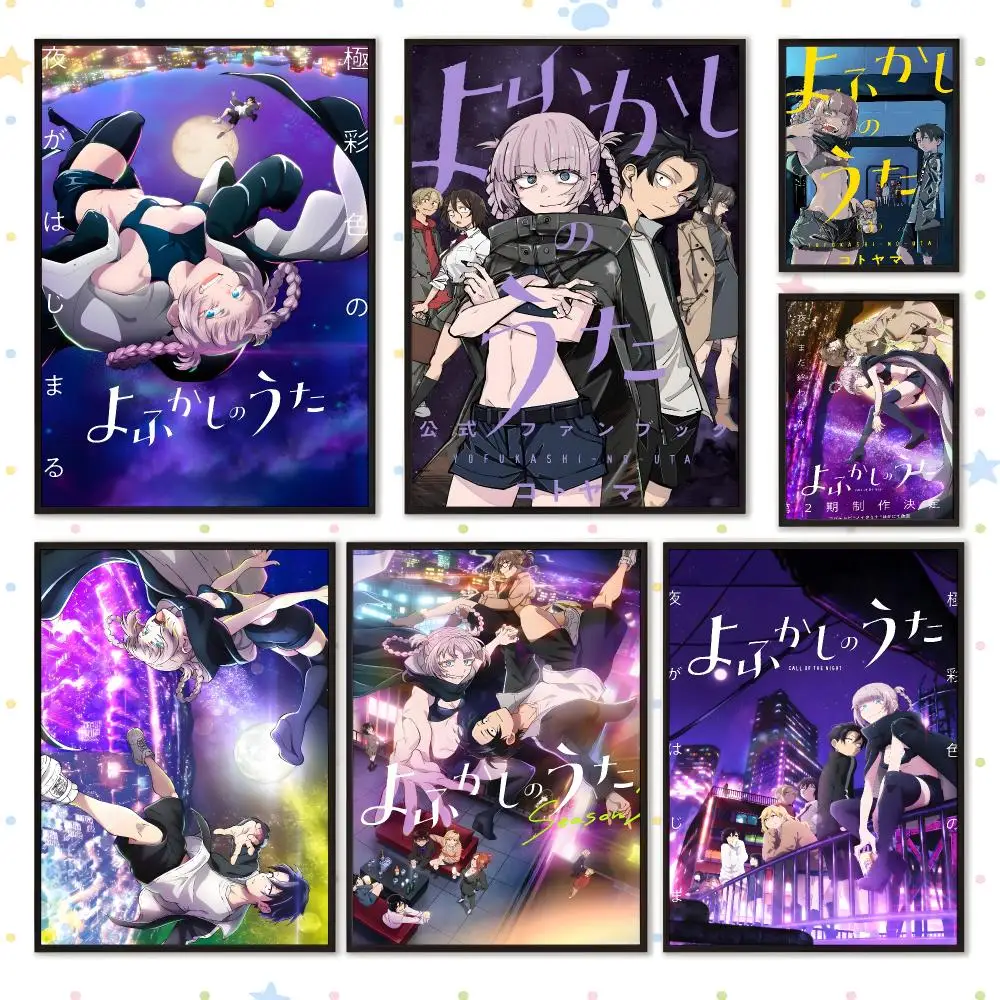 Anime Japanese TV Call of the Night Poster PP Self Adhesive Wall Decor Aesthetic Bedroom Gaming Room Home Holiday Gift