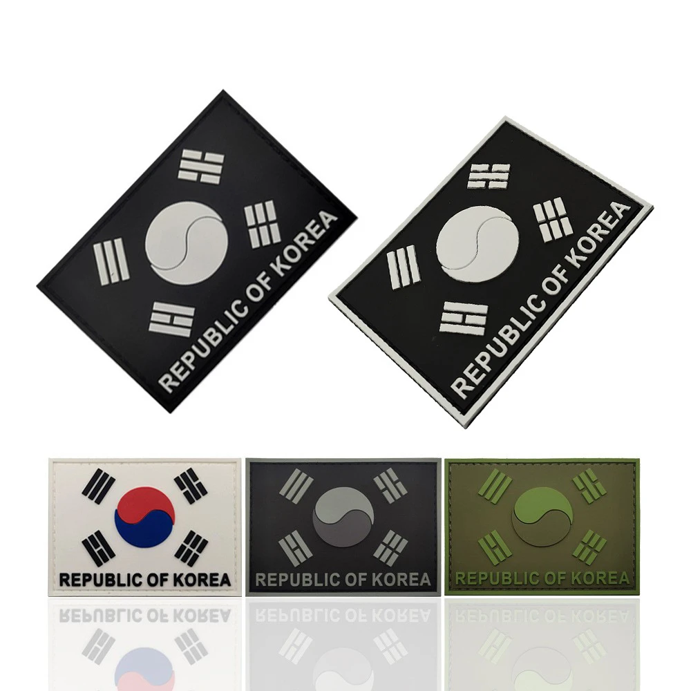 Korea Patches Embroidery PVC Outdoor Military Tactical Patches Clothing Backpack Stickers Boutique Logo Armband Badges