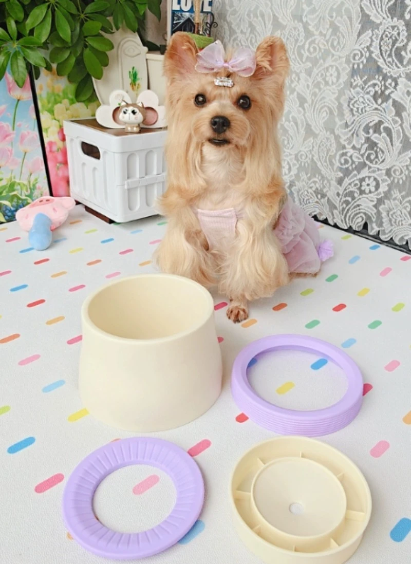 Dopamine Style Floating Pet Water Bowl, Suspended No-Spill Water Dispenser, Non-Wet Mouth Drinking Bowl for Small Dogs