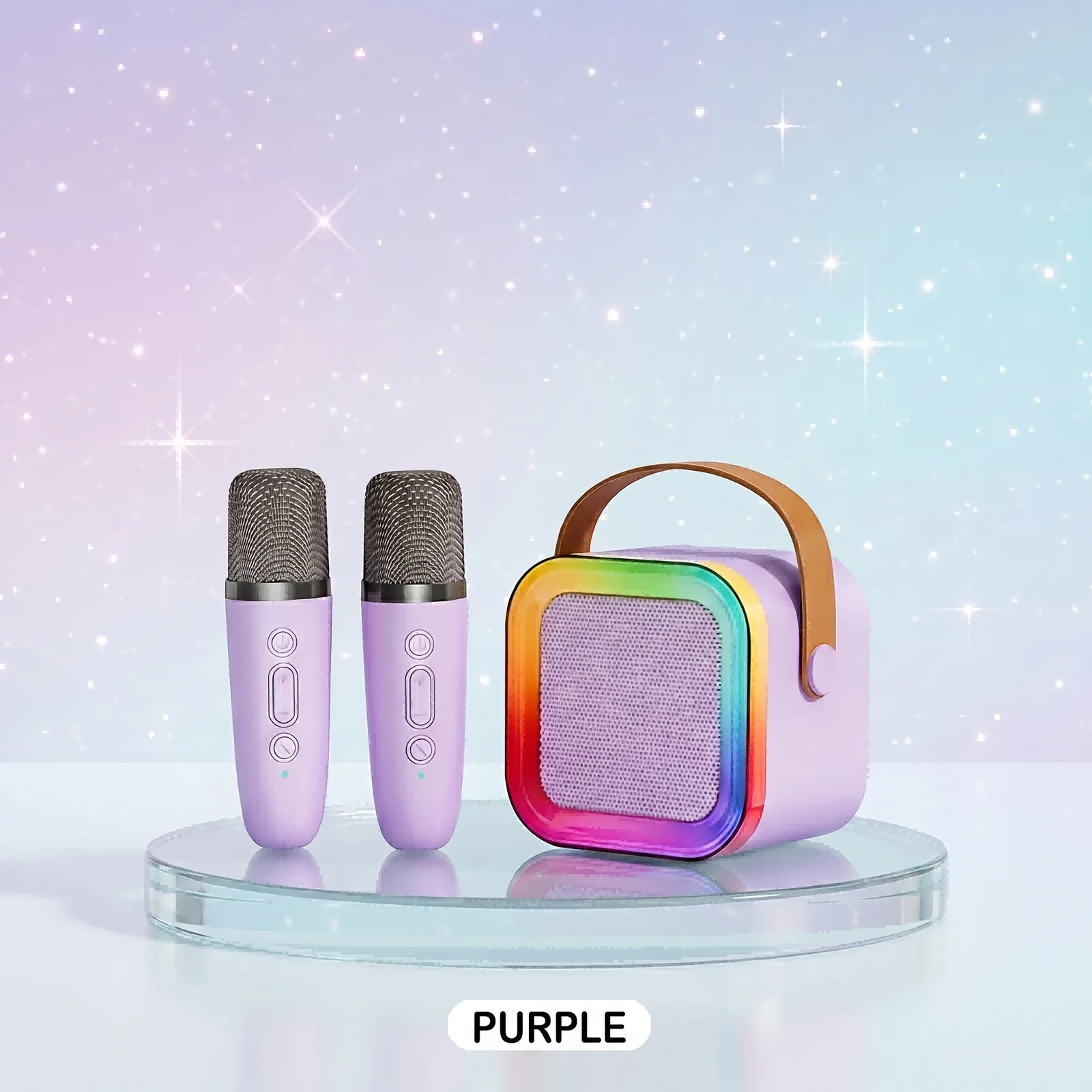 Mini Karaoke Machine for Kids | 2 Wireless Microphones Portable Speaker with 5 Sound Effects Colorful Lights | Birthday Christmas Gift for Boys Girls Ages 4-12+