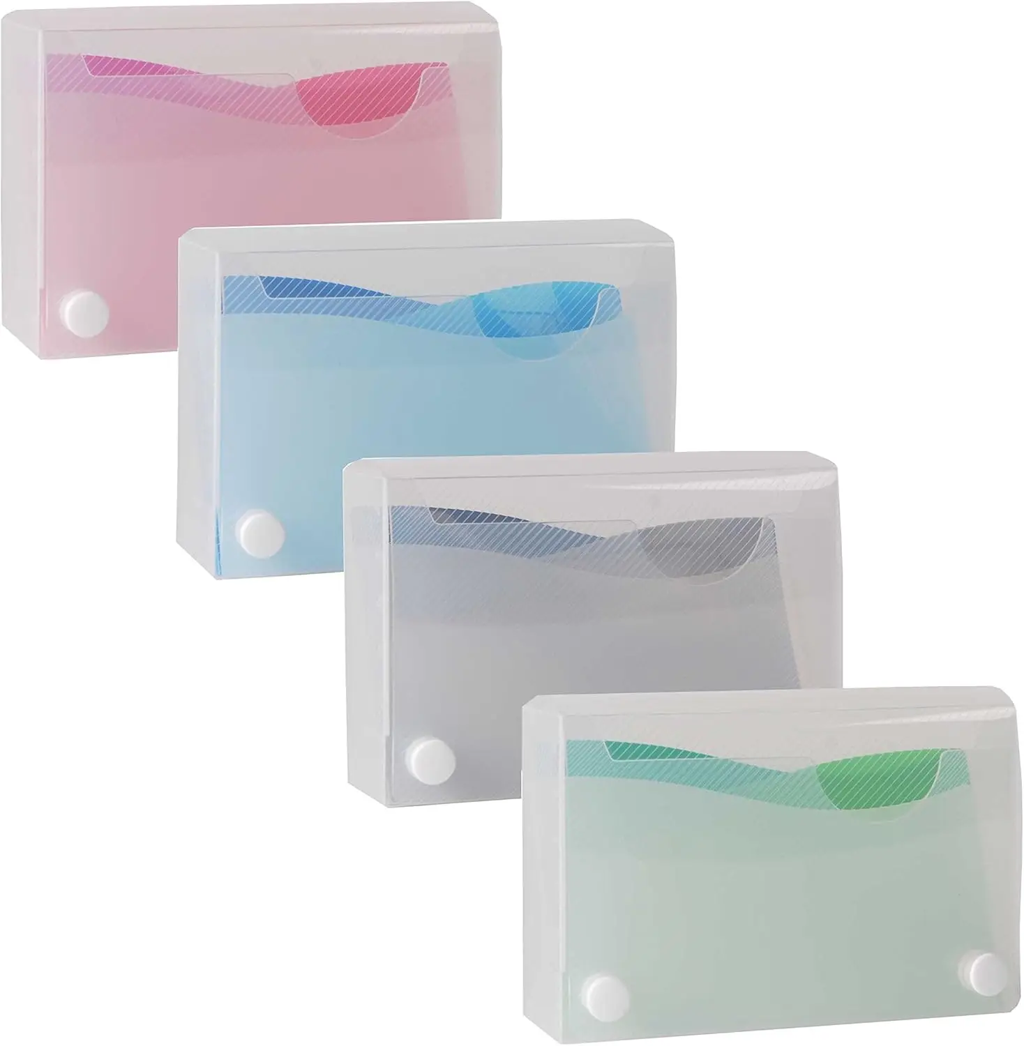 

4-Pack 3"x5" Index Card Cases with Color Dividers, Durable Poly Material
