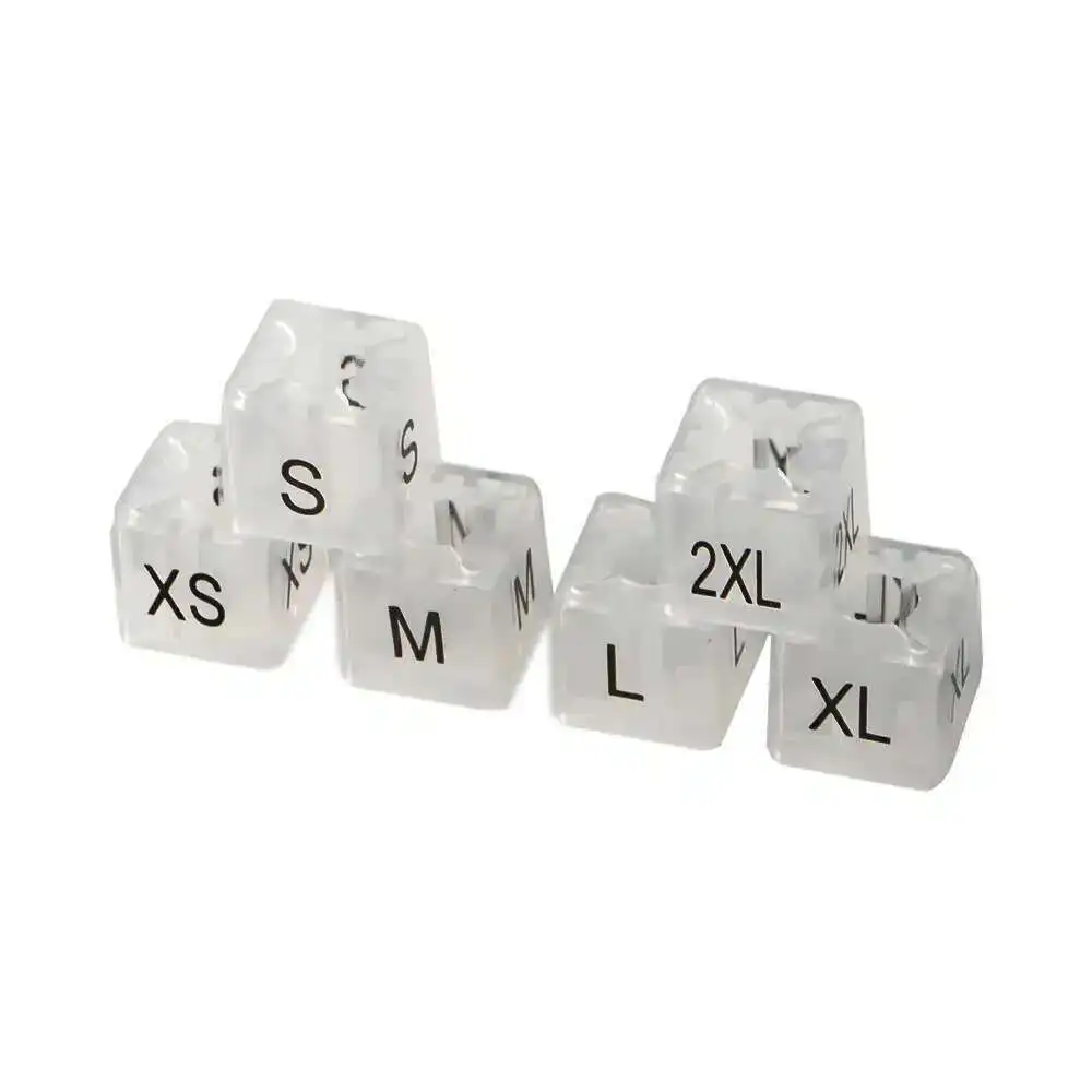 50 قطعة/الوحدة مربع شماعات ملابس علامة حجم تبويب صالح 6 مللي متر قضيب للملابس اللون الترميز واضح العد XS S M L XL 2XL