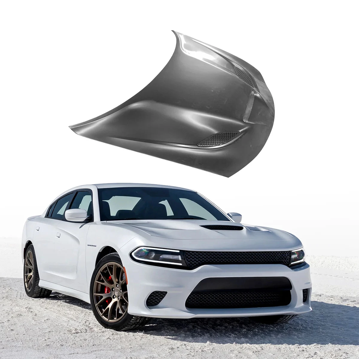 

Hood Functional With Scoop Hellct Style(Aluminum) For 2015-2020 Dodge Charger 2016 2017 2018 2019 OE:68265428AA JUNCHENG Parts