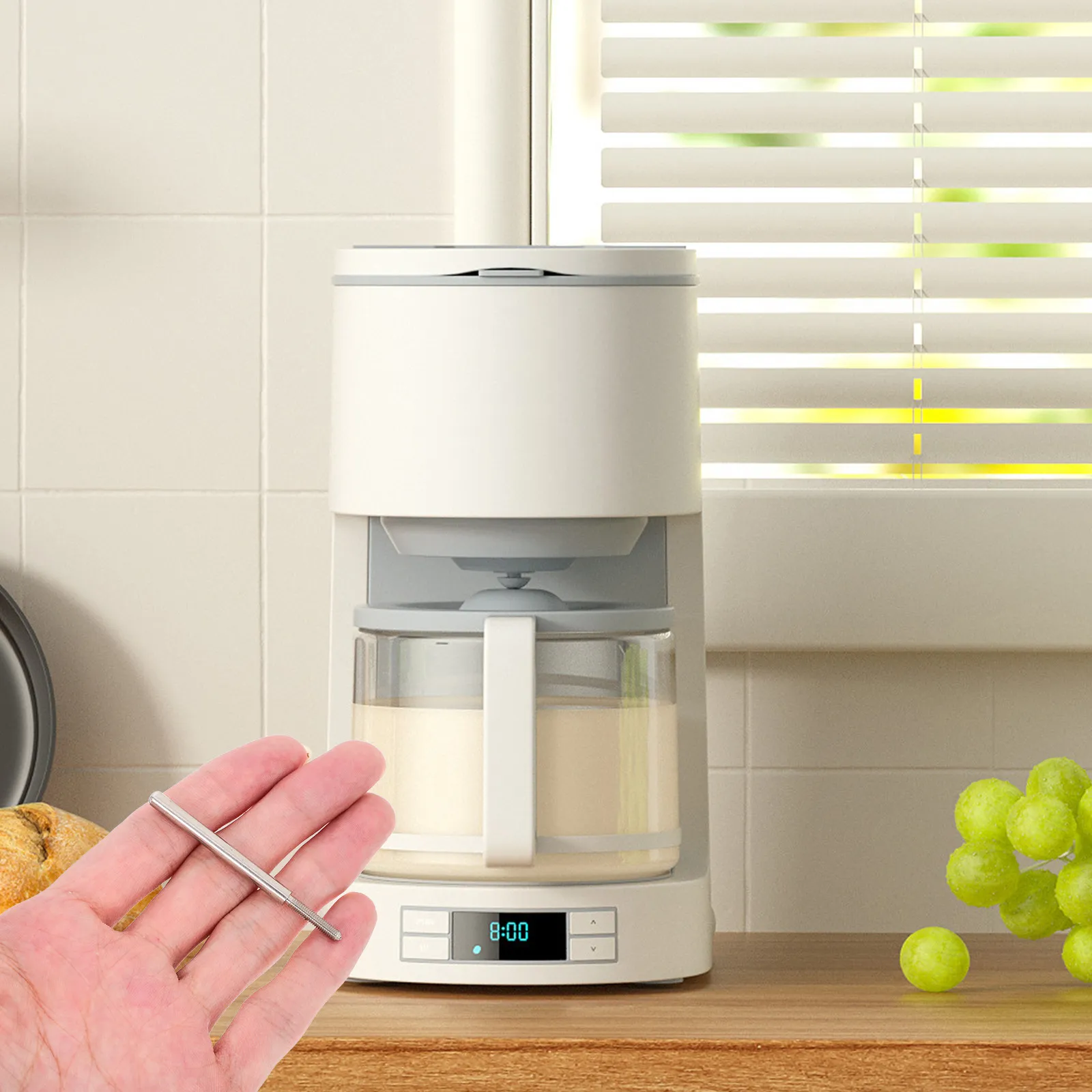 Soy Milk Machine Thermometer Stainless Steel Sensing Rod Coffee Frothing Milk Steaming Temperature Gauge for Lattes Cappuccinos