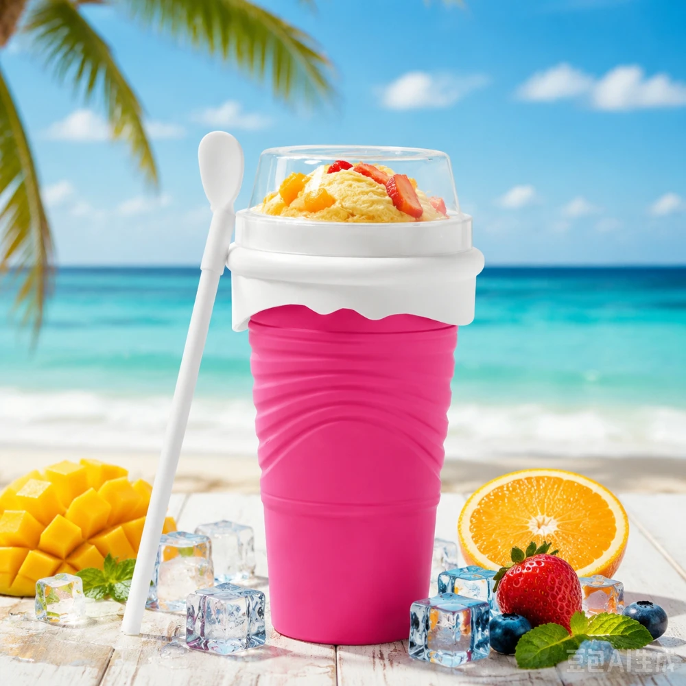 Magic Squeeze Slushy Cup Portable Summer Essential Reusable DIY Frozen Slushie Maker Cup for Making Juice Shake Yogurt Ice Cream