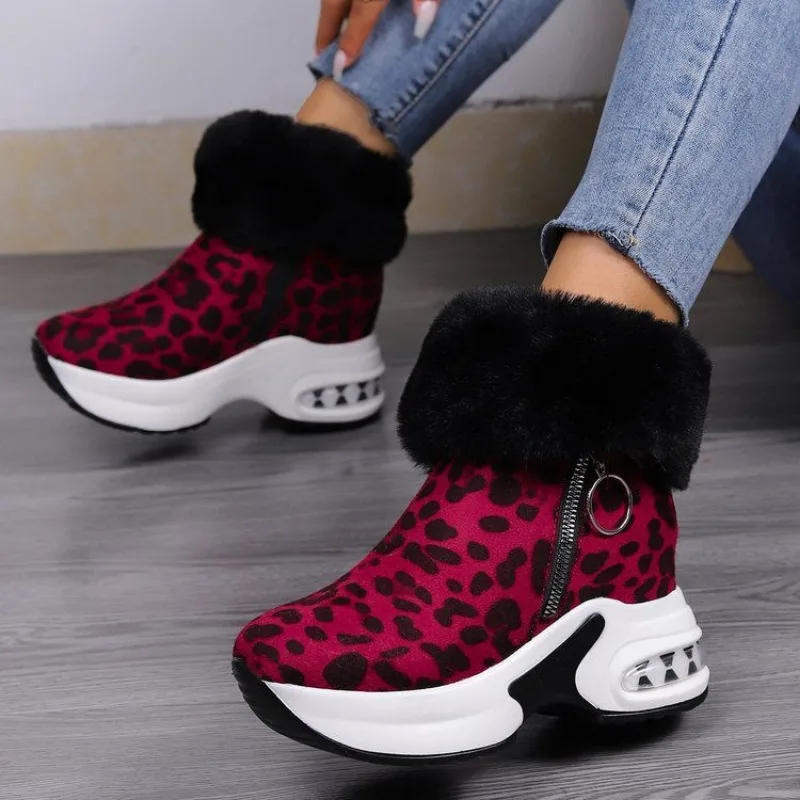 Frauen Stiefel Winter Pelz Warme Stiefeletten 2024 Neue Plattform Verdicken Plüsch Mode Schnee Stiefel Wildleder Kurze Röhre Weibliche Booties