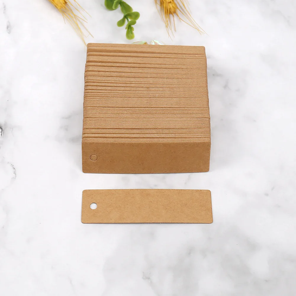 100pcs  Kraft Paper Tags White Cardboard Cards Wedding Birthday Christmas Party Gift Cookies Candy Tag Packaging Supplies