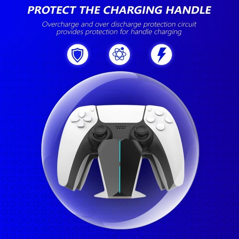 Stacja ładująca dwoma kontrolerami 9 diodami LED do mat antypoślizgowych i wskaźnikami LED H7JF