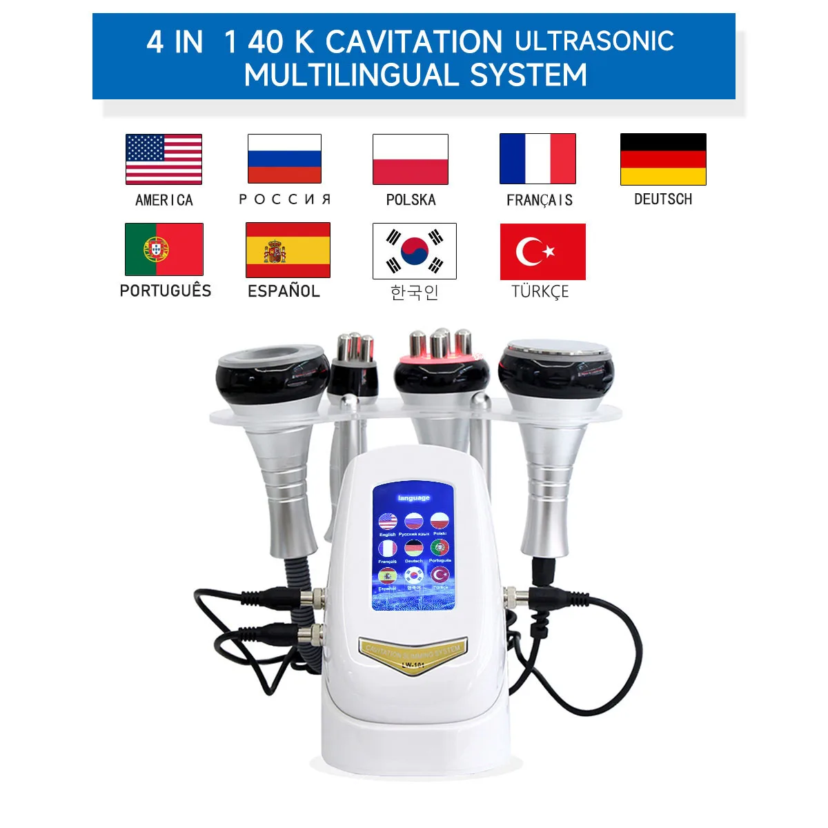 NEWGAGA 4 in 1 Radio Frequency 40K Cavitation Lipo Slimming Ultrasonic Liposuction Machine For Spa Body Shape Home Use Massager