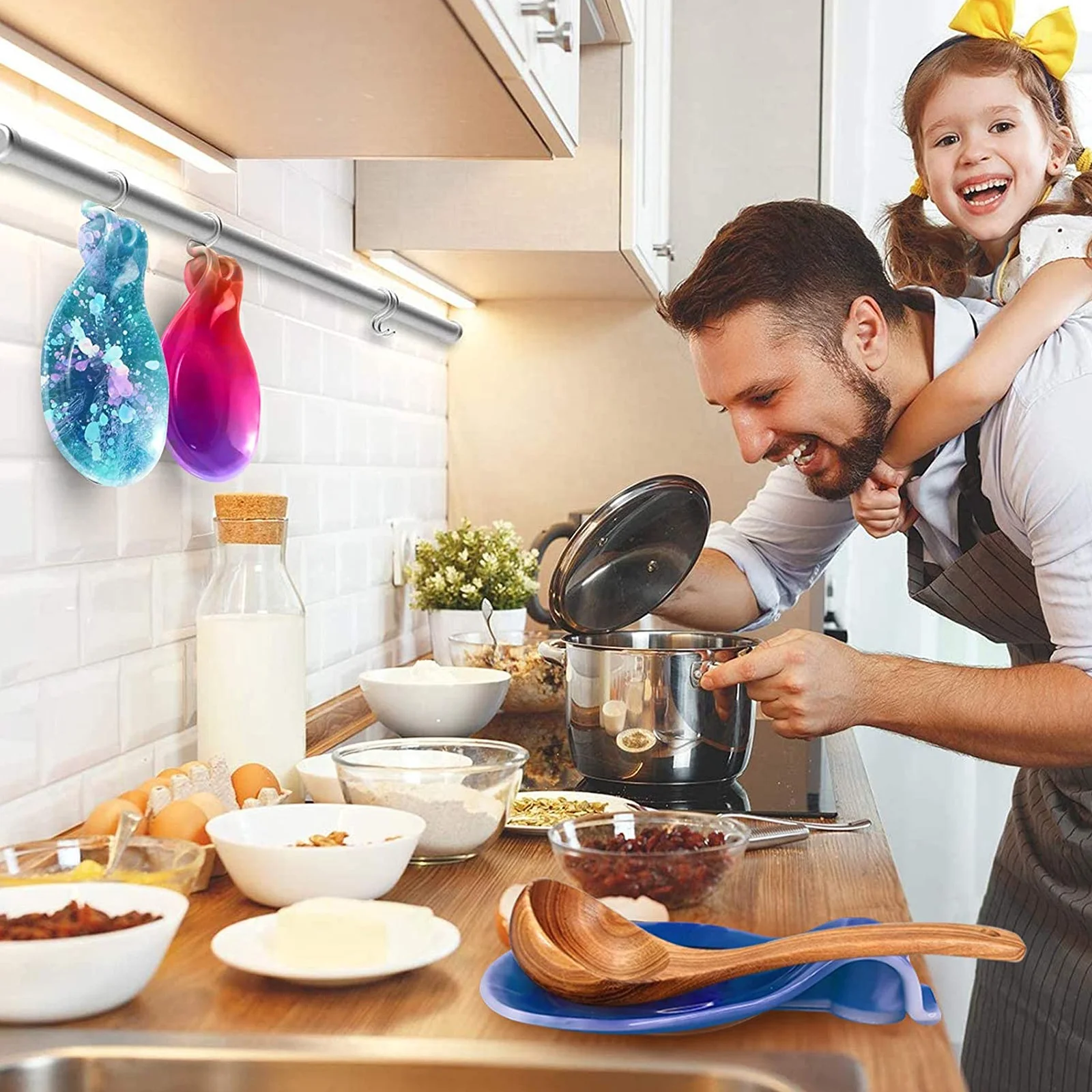 

Premium Silicone DIY Mold Set Large Spoon Tray Resin Casting Craft Tool Non Stick Easy Clean Home Decor Making Kit