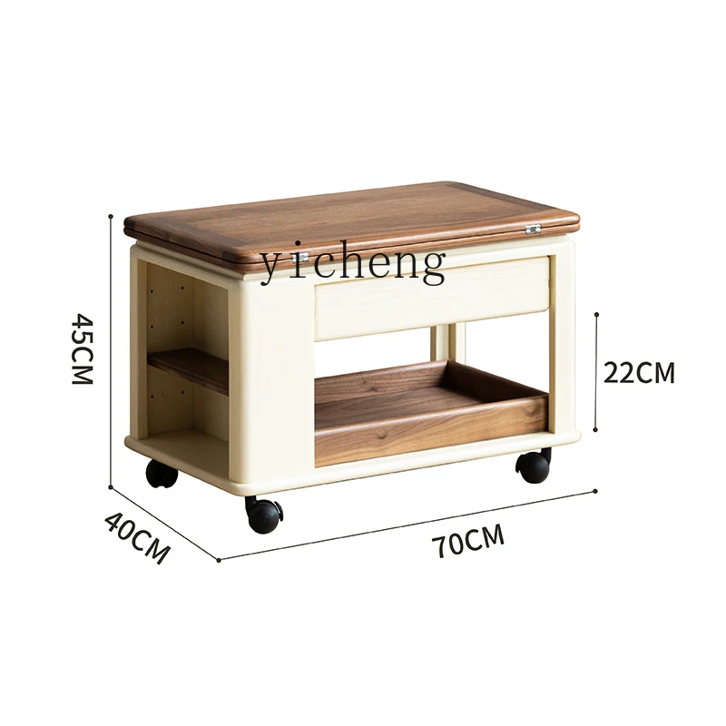 ZC Casual Trolley Mobile Multi-Functional Small Apartment Coffee Table Sofa Edge Coffee Table Side Table