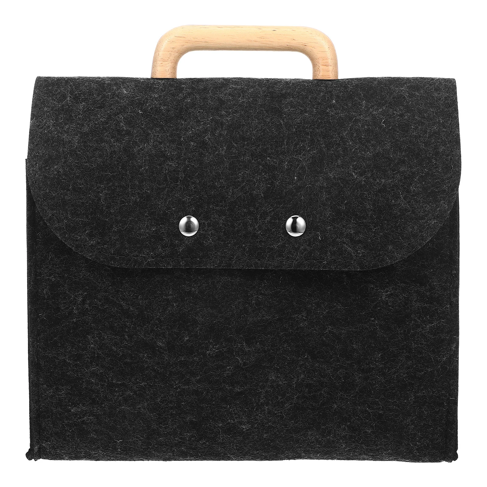 Torba biznesowa z filcu z drewnianymi uchwytami, minimalistyczny przenośny organizer na dokumenty, torba do przechowywania dokumentów w biurze, torba z filcu.