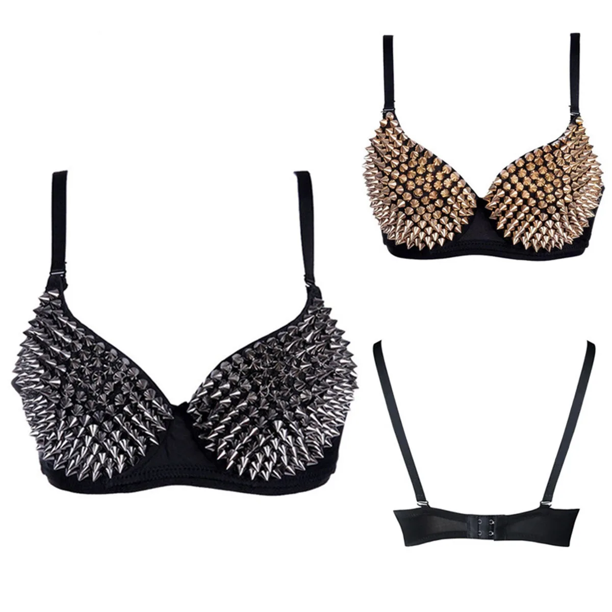 New Sexy Lingerie Underwear Bras for Women Steampunk Spike Studs Bra Top Wireless Bra Fashion Party Club Tops Female Underwear