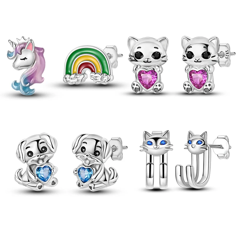 

Новинка, серебро 925 пробы, кошка и собака, женская мода, обручальное искусственное роскошное изящное ювелирное изделие, подарок